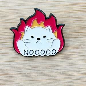 Nooo Cat Enamel Pin, Cat Lovers, Adorable Cat, Gift for Her, Funny Pin, Meme